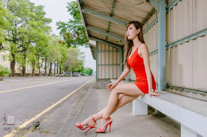 [Mzsock] NO.047 Abby red dress short skirt high heels beautiful legs outdoor shot street photography#[106P]-51